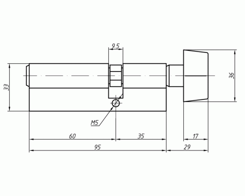 Цилиндр профильный MAXBAR с плоской ручкой CVG/K 35(ручка)/60(ключ),никелированный 1 шт. Цилиндр профильный MAXBAR с плоской ручкой CVG/K 35(ручка)/60(ключ),никелированный 1 шт.