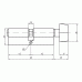 Цилиндр профильный MAXBAR с плоской ручкой CVG/K 45(ручка)/45 (ключ),никелированный 1 шт.