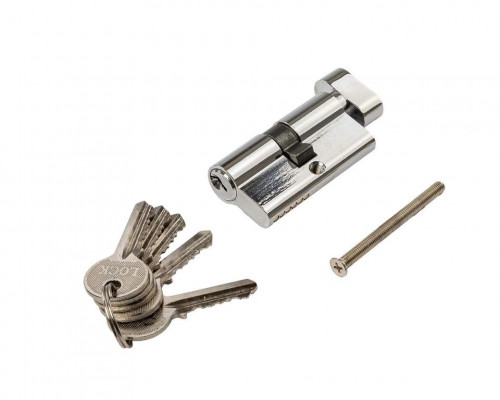 Цилиндр профильный с ручкой 30 (ключ)/30(ручка овальная 28мм), алю, 5 ключей