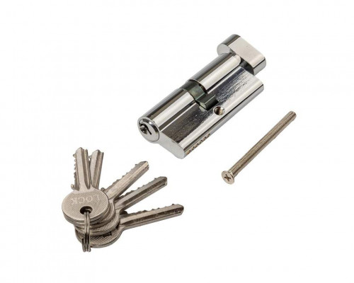 Цилиндр профильный с ручкой 35(ключ)/35(ручка овальная 28мм), алю, 5 ключей