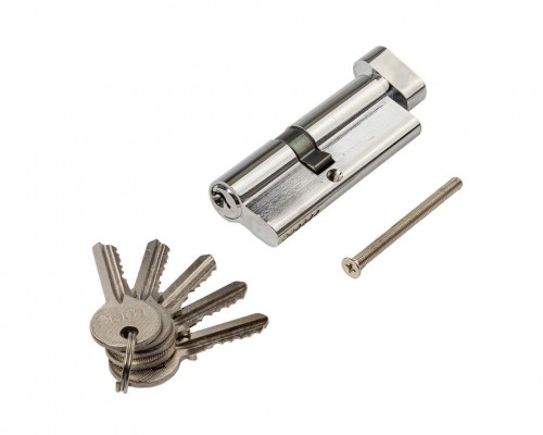 Цилиндр профильный с ручкой 35(ключ)/45(ручка овальная 28мм), алю, 5 ключей
