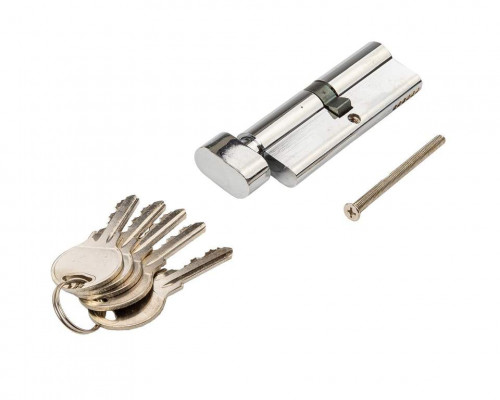 Цилиндр профильный с ручкой 45(ключ)/45(ручка овальная 28мм), ЦАМ, 5 ключей