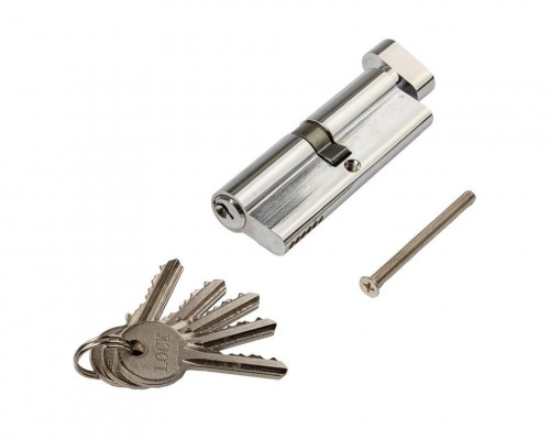 Цилиндр профильный с ручкой 45(ключ)/45(ручка овальная 28мм), алю, 5 ключей