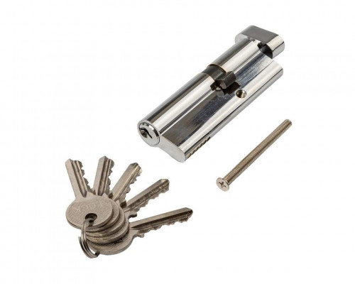 Цилиндр профильный с ручкой 55(ключ)/35(ручка овальная 28мм), алю, 5 ключей