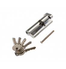 Цилиндр профильный с ручкой 55(ключ)/35(ручка овальная 28мм), алю, 5 ключей