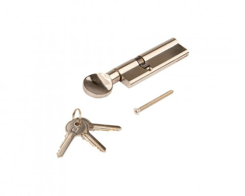 Цилиндр профильный с ручкой ELEMENTIS 35(ручка)/65(ключ), никелированный 1 шт.