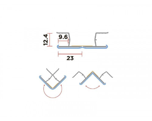 Cоединитель универсальный MULTICORNER кухонного цоколя ALPHALUX, L=0.66м, зеркало, пластик+фольга