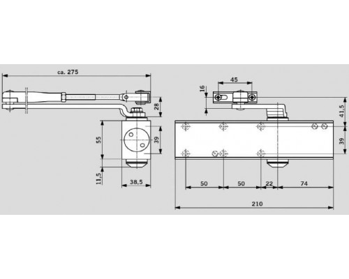 Доводчик MAXBAR 200 EN2/3/4/5, с тягой, Белый RAL9016 1 шт. Доводчик MAXBAR 200 EN2/3/4/5, с тягой, Белый RAL9016 1 шт.
