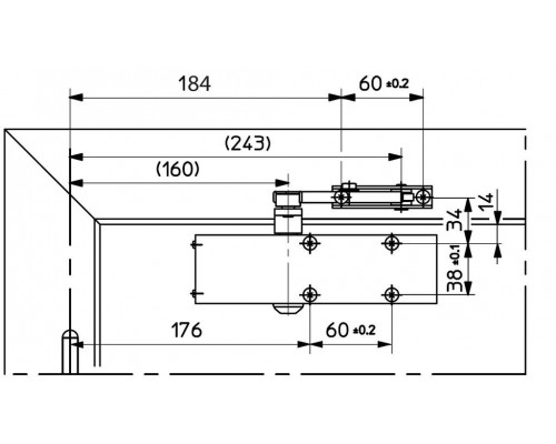 Доводчик дверной Geze TS 1500 с тягой, Белый RAL9016 1 ком.