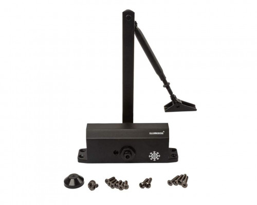 Доводчик с рычажной тягой, усилие EN3/4, с функц. задержки закрывания (DA), чёрный (RAL9005), Elementis