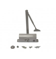 Доводчик с рычажной тягой, усилие EN3/4, с функц. задержки закрывания (DA), серебристый (RAL9006), Elementis