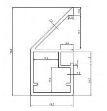 FIRMAX Профиль 21/19 c ручкой, для фасадов, L-5800 мм, серебро браш