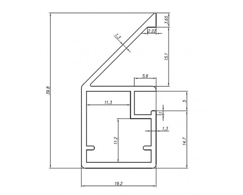 FIRMAX Профиль 21/19 c ручкой, для фасадов, L-5800 мм, темное золото браш