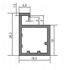 FIRMAX Профиль 26/19 для фасадов, под скрытую петлю, L-5800 мм, светлое золото браш