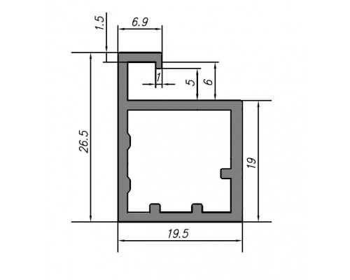 FIRMAX Профиль 26/19 для фасадов, под скрытую петлю, L-5800 мм, темное золото