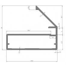 FIRMAX Профиль 45/9 c ручкой, для фасадов, L-5800 мм, черный браш
