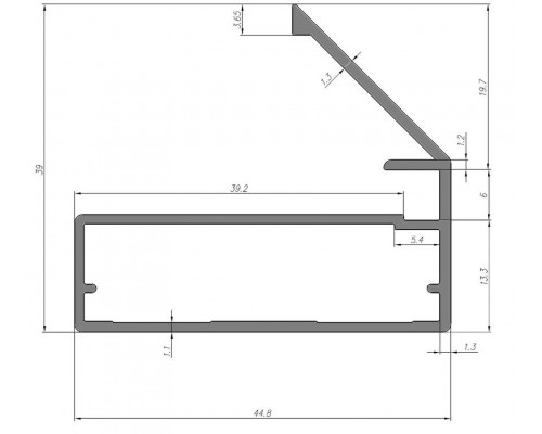 FIRMAX Профиль 45/9 c ручкой, для фасадов, L-5800 мм, черный браш
