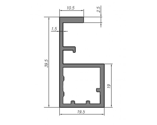 FIRMAX Профиль для фасадов 40/19 с ручкой, под скрытую петлю, L-5800 мм, черный матовый