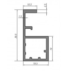 FIRMAX Профиль для фасадов 40/19 с ручкой, под скрытую петлю, L-5800 мм, темное золото