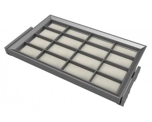 FIRMAX СORA Выдвижной лоток для бижутерии в базу 600 мм, 564х440х51 (ШхГхВ), серый 1 шт.
