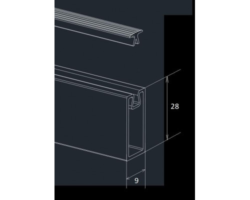 FIRMAX Штанга прямоугольная L-3000 мм, серый