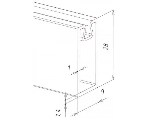 FIRMAX Штанга прямоугольная L-3000 мм, серый