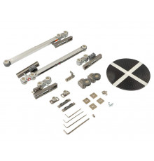 FM911С Комплект для 4-х (2+2) дверей из алюминиевого профиля с синхронным плавным закрыванием