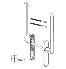 Гарнитур HS, длина ручки 251 мм, без PZ, штифт 10, L=140 мм, неокрас, винты М6х100
