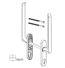 Гарнитур HS, длина ручки 251 мм, с PZ, штифт 10, L=140 мм, неокрас, винты М6х100