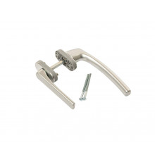 Гарнитур Internika, внутрен. длина ручки 170 мм + нар. плоская короткая, штифт 7, серебро (EF01)