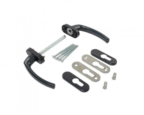 Гарнитур балконный Internika FILIZ, с овальными накладками, антрацит RAL 7016