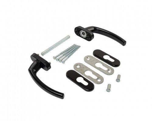 Гарнитур балконный Internika FILIZ, с овальными накладками, черный RAL 9005