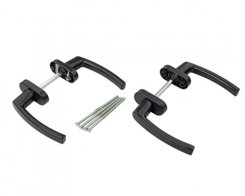 Гарнитур для балконной двери алюминиевый антрацит, штифт 120, винты М5х100 мм 2 шт, RAL 7016