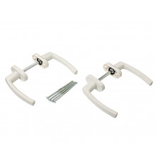 Гарнитур для балконной двери алюминиевый белый, штифт 120 мм, винты M5х100 мм, RAL9016