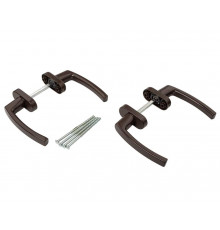 Гарнитур для балконной двери алюминиевый коричневый, штифт 120 RAL 8019