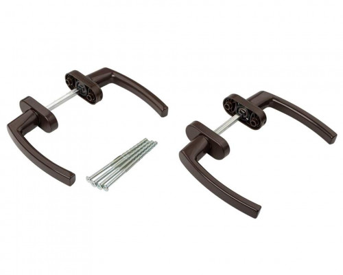 Гарнитур для балконной двери алюминиевый коричневый, штифт 120 RAL 8019