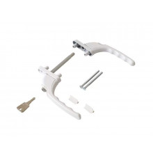 Гарнитур для балконной двери прямой с ключом с одной стороны, серия 70, белый RAL9016 1 шт.