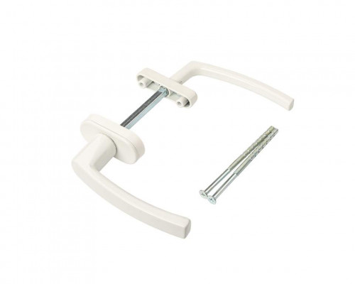 Гарнитур для балконной двери узкий алюминиевый белый, штифт 95 мм RAL9016