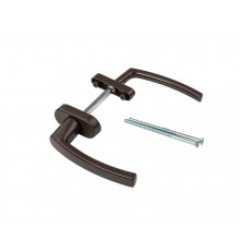 Гарнитур для балконной двери узкий алюминиевый коричневый, штифт 95 мм RAL 8019