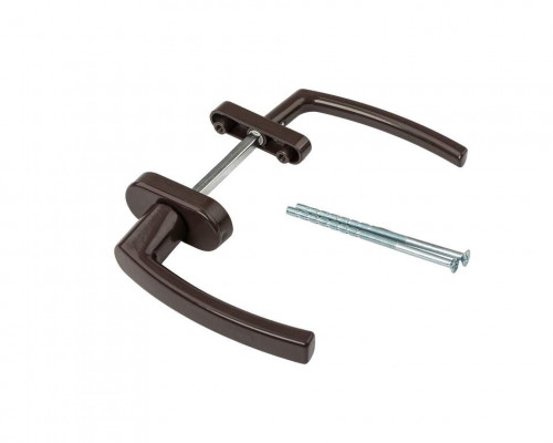 Гарнитур для балконной двери узкий алюминиевый коричневый, штифт 95 мм RAL 8019