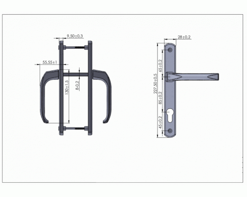 Гарнитур нажимной Elementis DENIZ подпружиненный 28/85 Коричневый RAL8019