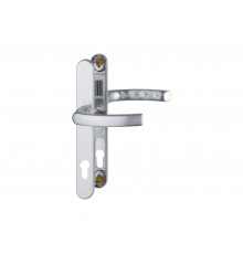 Гарнитур нажимной подпружиненный HOPPE Liege со сплошной накладкой (30/67-72), Серебристый F1