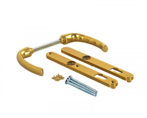 Гарнитур нажимной HOPPE Tokyo со сплошной накладкой (24 мм), Золото матовое