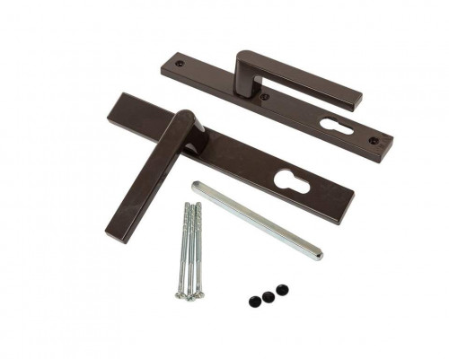 Гарнитур нажимной подпружиненный 32/92 (3 винта), корич. RAL8019