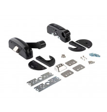 Гарнитур нажимной с декоративными накладками для активной створки антипаниковой ручки,  1 точка запирания горизонтальная (комплект деталей для установки), черн. RAL9005, 401/T 1 ком.