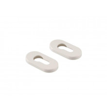 Накладки овальные Elementis PZ, Белый RAL9016 пластик ( 2 накладки + 2 подкладки) 1 пар