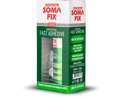 Клей 2K SOMAFIX S661 (25гр+100мл) (цианоакрилатный клей + активатор), комплект