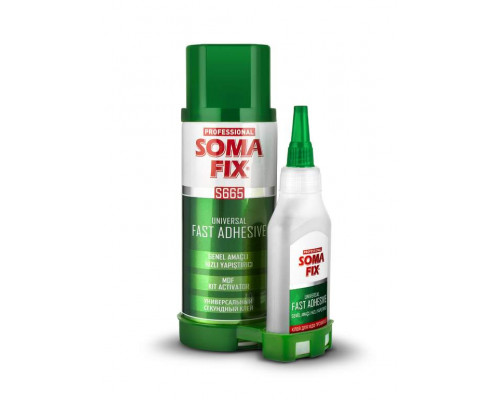Клей 2K SOMAFIX S665 (100гр+400мл) (цианоакрилатный клей + активатор), комплект Клей 2K SOMAFIX S665 (100гр+400мл) (цианоакрилатный клей + активатор), комплект