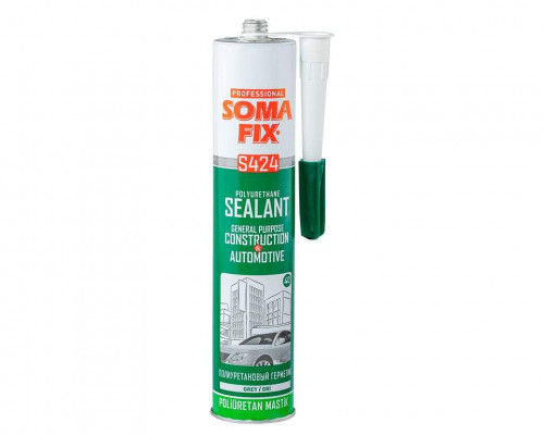 Клей SOMAFIX S424, полиуретановый герметик, серый, картуш 280мл (365г) Клей SOMAFIX S424, полиуретановый герметик, серый, картуш 280мл (365г)