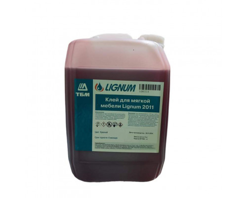 Клей для мягкой мебели Lignum 2011, красный, канистра 11 кг